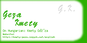 geza kmety business card